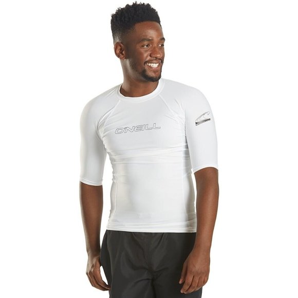 O'neill Men's Basic Skins Short Sleeve Crew White Rashguard Size XL SLIM… - Picture 1 of 12